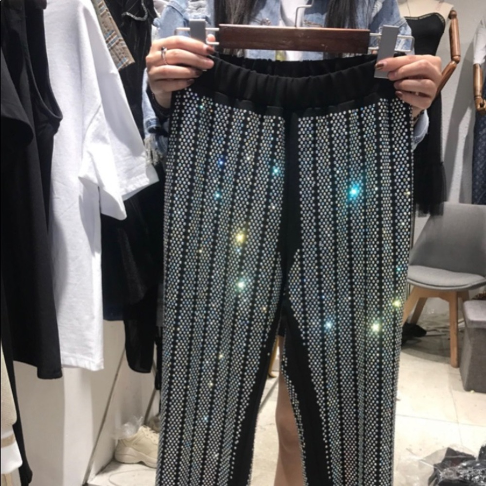🚨CLEARANCE! RHINESTONE LUXURY PANTS Haute
